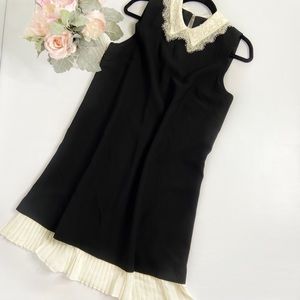 Nanette Lepore Lace Trim Black Swing Dress